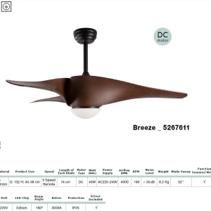 Lustra LED cu ventilator si telecomanda design modern Breeze NVL-5267611 - Img 8