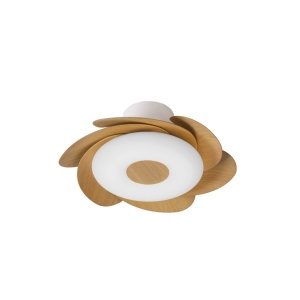 Lustra LED cu ventilator si telecomanda FLOWER alb/lemn - Img 3