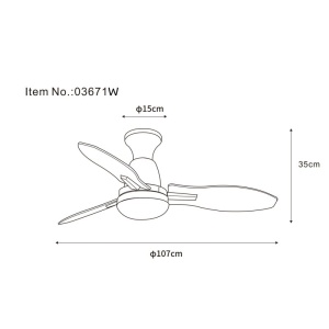 Lustra LED cu ventilator si telecomanda GALE alb 03671W GL 171999 universul-luminii.ro
