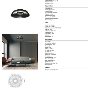 Lustra LED cu ventilator si telecomanda Himalaya Mini negru - Img 6