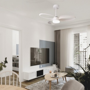 Lustra LED cu ventilator si telecomanda INFINITY alb