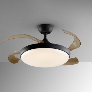 Lustra LED cu Ventilator si telecomanda, lame retractabile Venturi negru 181059 universul-luminii.ro