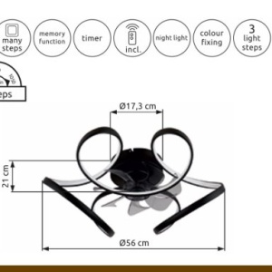Lustra LED cu ventilator si telecomanda LORIS 03638 GL 171899 universul-luminii.ro