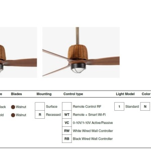 Lustra LED cu Ventilator smart sistem TUYA si telecomanda WEAVER M Old gold/walnut - Img 3