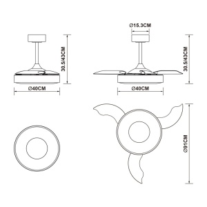 Lustra LED cu Ventilator tavan smart sistem TUYA si telecomanda COIN alb - Img 8