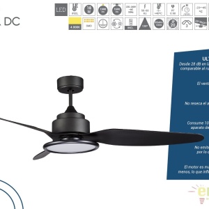 Lustra LED cu ventilator ultrasilentios si telecomanda FIERA G 072237 SU 52619 universul-luminii.ro