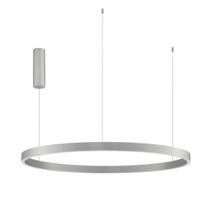 Lustra LED design circular cu iluminat sus si jos ELOWEN argintiu, diametru 98cm - Img 1