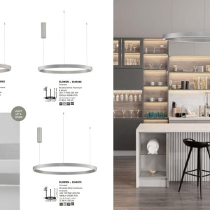 Lustra LED design circular cu iluminat sus si jos ELOWEN argintiu, diametru 80cm - Img 5