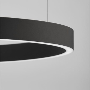 Lustra LED design circular cu iluminat sus si jos ELOWEN negru, diametru 80cm 213779 universul-luminii.ro