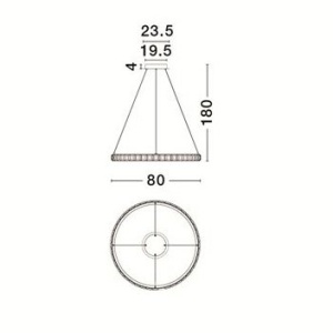 Lustra LED design circular, Otel, Argintiu, Cristal K9, ETEKEN NVL-9501215 170699 universul-luminii.ro