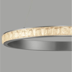 Lustra LED design circular, Otel, Argintiu, Cristal K9, ETEKEN NVL-9501215 247599 universul-luminii.ro