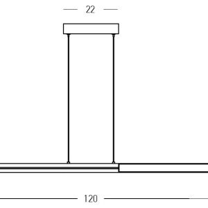 Lustra LED, Design Liniar, 44W 3000K BLACK-BRASS ZB-2559 171519 universul-luminii.ro