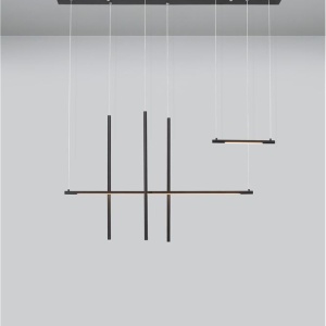 Lustra LED design liniar ELETTRA negru 195749 universul-luminii.ro