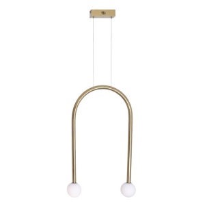 Lustra LED design minimalist ENIGMA, auriu periat