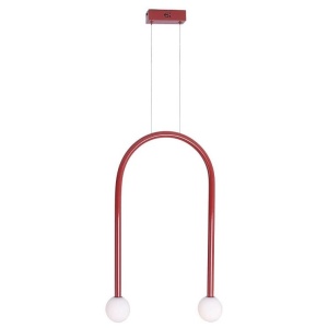 Lustra LED design minimalist ENIGMA, Coral red - Img 1