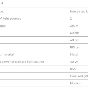 Lustra LED design minimalist ENIGMA, Coral red - Img 2
