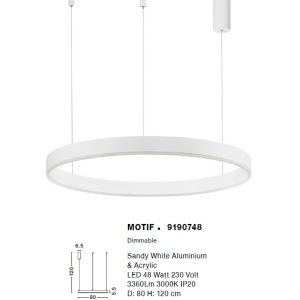 Lustra LED design modern circular MOTIF 48W NVL-9190748 75869 universul-luminii.ro