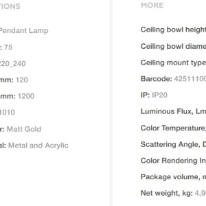 Lustra LED design modern Line auriu mat, 4000K 100689 universul-luminii.ro