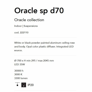 Lustra LED design modern ORACLE SP D70 NERO 82279 universul-luminii.ro