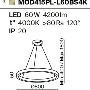Lustra LED design modern Saturno alama 80cm 212439 universul-luminii.ro
