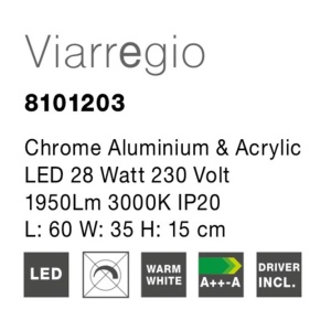 Lustra LED design modern Viarregio crom 60259 universul-luminii.ro