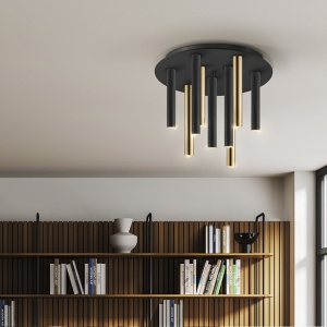 Lustra LED dimabila aplicata design modern Varas negru/auriu 98709 universul-luminii.ro