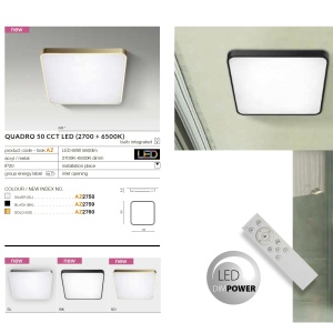 Lustra LED dimabila cu telecomanda de tavan/plafon Quadro 50 neagra 70219 universul-luminii.ro