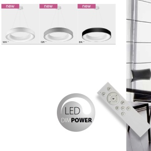 Lustra LED dimabila cu telecomanda SOVANA 55 gri 70329 universul-luminii.ro