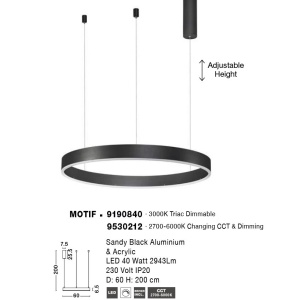 Lustra LED dimabila design circular MOTIF D-60cm 221339 universul-luminii.ro