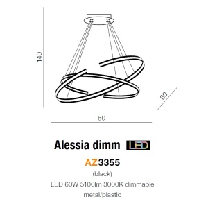 Lustra LED dimabila, design modern Alessia DIMM, 80cm ZZ AZ3355 79909 universul-luminii.ro