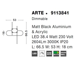 Lustra LED dimabila, design modern ARTE, negru 74459 universul-luminii.ro