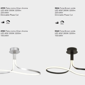 Lustra LED dimabila design modern NUR argintiu crom - Img 2