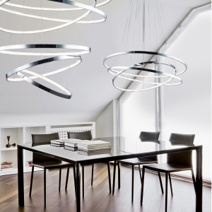 Lustra LED dimabila design modern Wheel 3 crom 56599 universul-luminii.ro