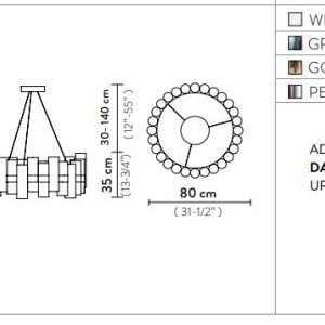 Lustra LED moderna design Art Deco realizata manual LA LOLLO L White 124919 universul-luminii.ro