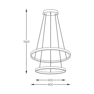 Lustra LED moderna design circular BRENO auriu 60/80cm - Img 2
