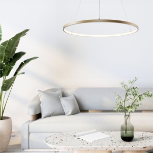 Lustra LED moderna design circular BRENO auriu 60cm - Img 4