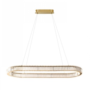 Lustra LED ovala cu telecomanda SPARK aurie 120 CCT DIMM