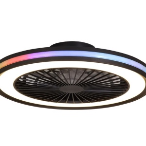 Lustra LED RGB CCT cu ventilator si telecomanda GAMER big negru MA-7862