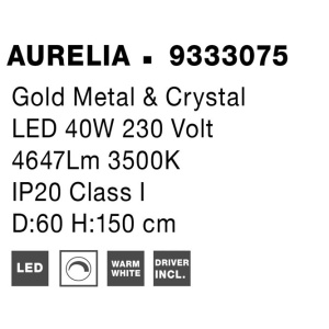 Lustra LED suspendata cristal design elegant AURELIA 40W - Img 8