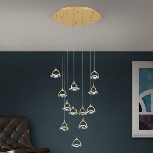 Lustra LED suspendata cu cristal K9 design lux MOON 12L 156299 universul-luminii.ro