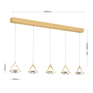 Lustra LED suspendata cu cristal K9 design lux MOON 5L 234639 universul-luminii.ro