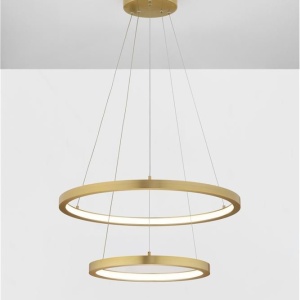 Lustra LED suspendata design circular EMPATIA D-60/40cm aurie - Img 2