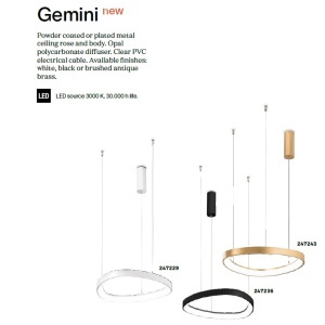 Lustra LED suspendata design circular GEMINI SP D042 BIANCO 93019 universul-luminii.ro