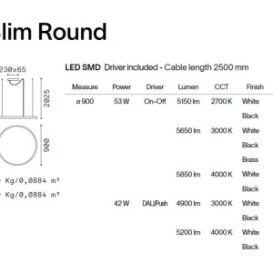 Lustra LED suspendata design circular ORACLE SLIM SP D090 ROUND 3000K ON-OFF OT - Img 3