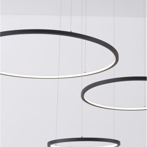 Lustra LED suspendata design circular PURPLE 3 ring neagra 222419 universul-luminii.ro