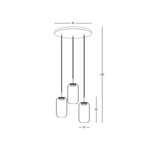 Lustra LED suspendata design decorativ Chloe 3L negru/auriu 153689 universul-luminii.ro