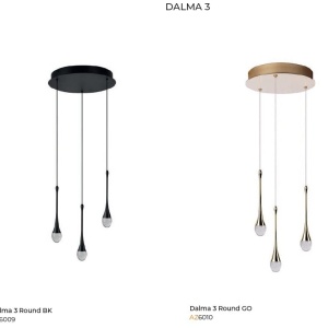 Lustra LED suspendata design decorativ DALMA 3 round BK - Img 3