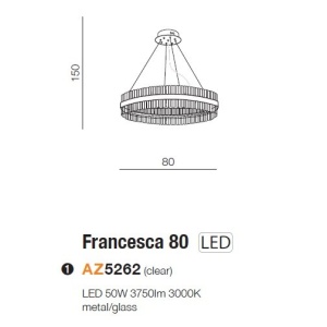 Lustra LED suspendata design elegant FRANCESCA 80 - Img 3