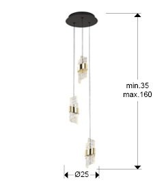 Lustra LED suspendata design elegant Iliada 3L - Img 7