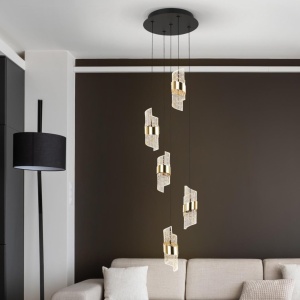 Lustra LED suspendata design elegant Iliada 5L - Img 1